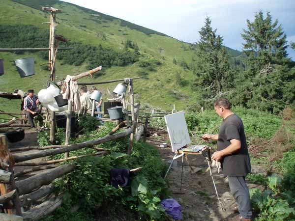 Поблизу Колочави закарпатські художники провели пленер на підтримку вівчарства