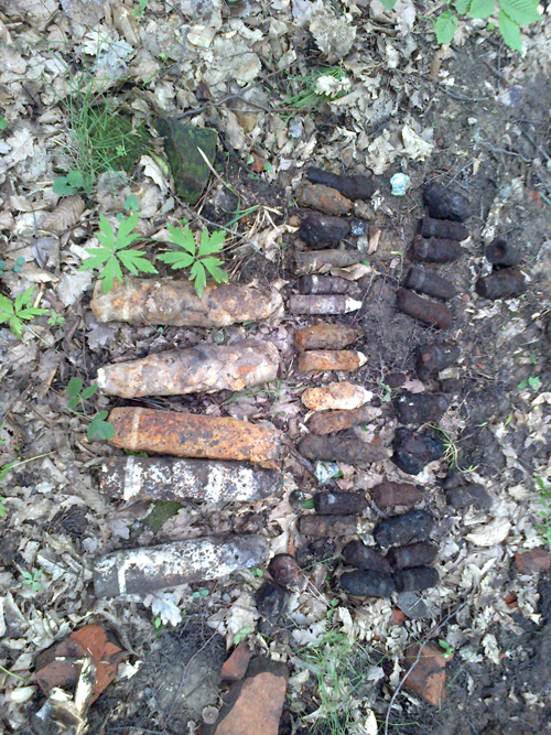 У лісі біля Ужгорода виявлено 40 артснарядів часів війни (ФОТО)