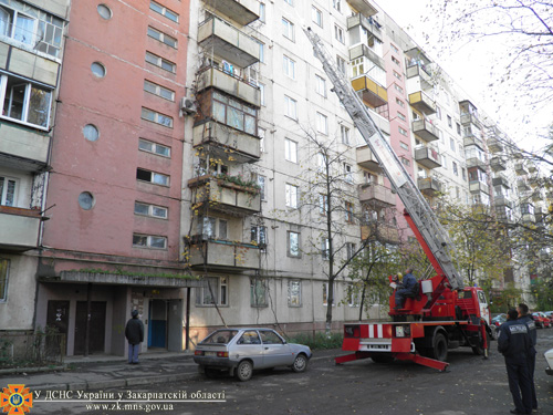 В Ужгороді рятувальники проникли в оселю через балкон 