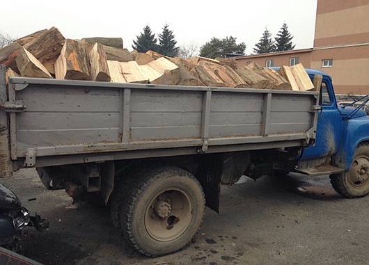 У Мукачеві затримали вантажівку із деревиною без документів (ФОТО)