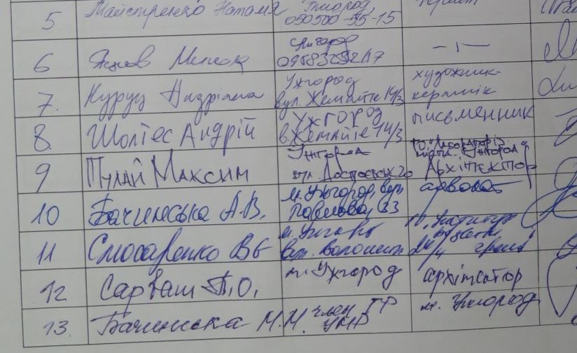 В Ужгороді збирають підписи під відкритим зверненням громади до міського голови Богдана Андріїва (ДОКУМЕНТ)