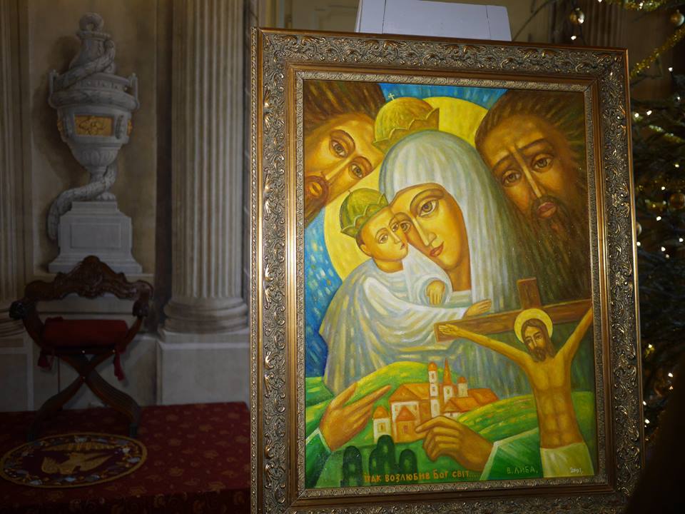 Колишній ужгородець подарував МГКЄ копію картини, подарованої Папі Римському Івану Павлу ІІ (ФОТО)