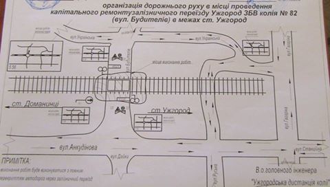 У зв'язку з капремонтом в Ужгороді на 2 дні перекриють залізничний переїзд по вул. Будителів