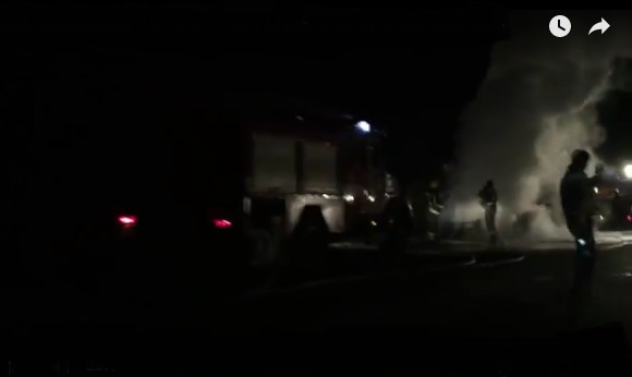 На трасі неподалік Мукачева згорів автомобіль (ВІДЕО)