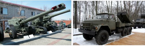 У центрі Виноградова виставлять на огляд військові гармату-гаубицю та "град" 