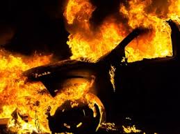 У Берегові пожежа понищила Lexus на угорських номерах