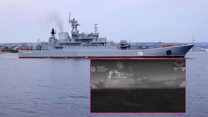 ГУР потопила дронами "Магура" великий десантний корабель росіян "Цезарь Куніков" (ФОТО, ВІДЕО)