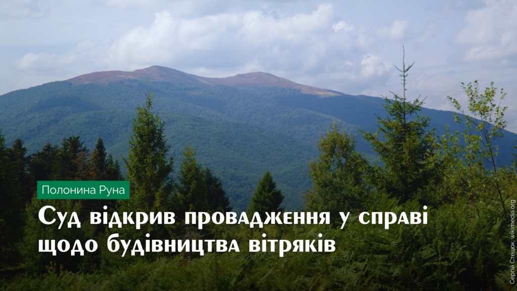 Закарпатським судом відкрито провадження у справі щодо будівництва вітряків на полонині Руна