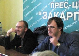 Олександр Ірванець під час зустрічі з журналістами в прес-центрі "Закарпаття"